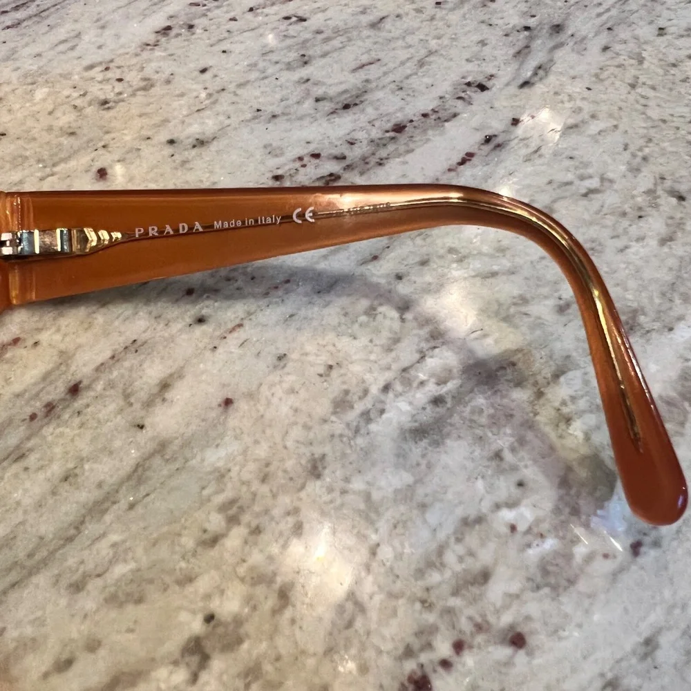 PRADA VPR10F 2BX-101 51mm Black Orange Eyeglasses Frames Italy - Picture 9 of 10